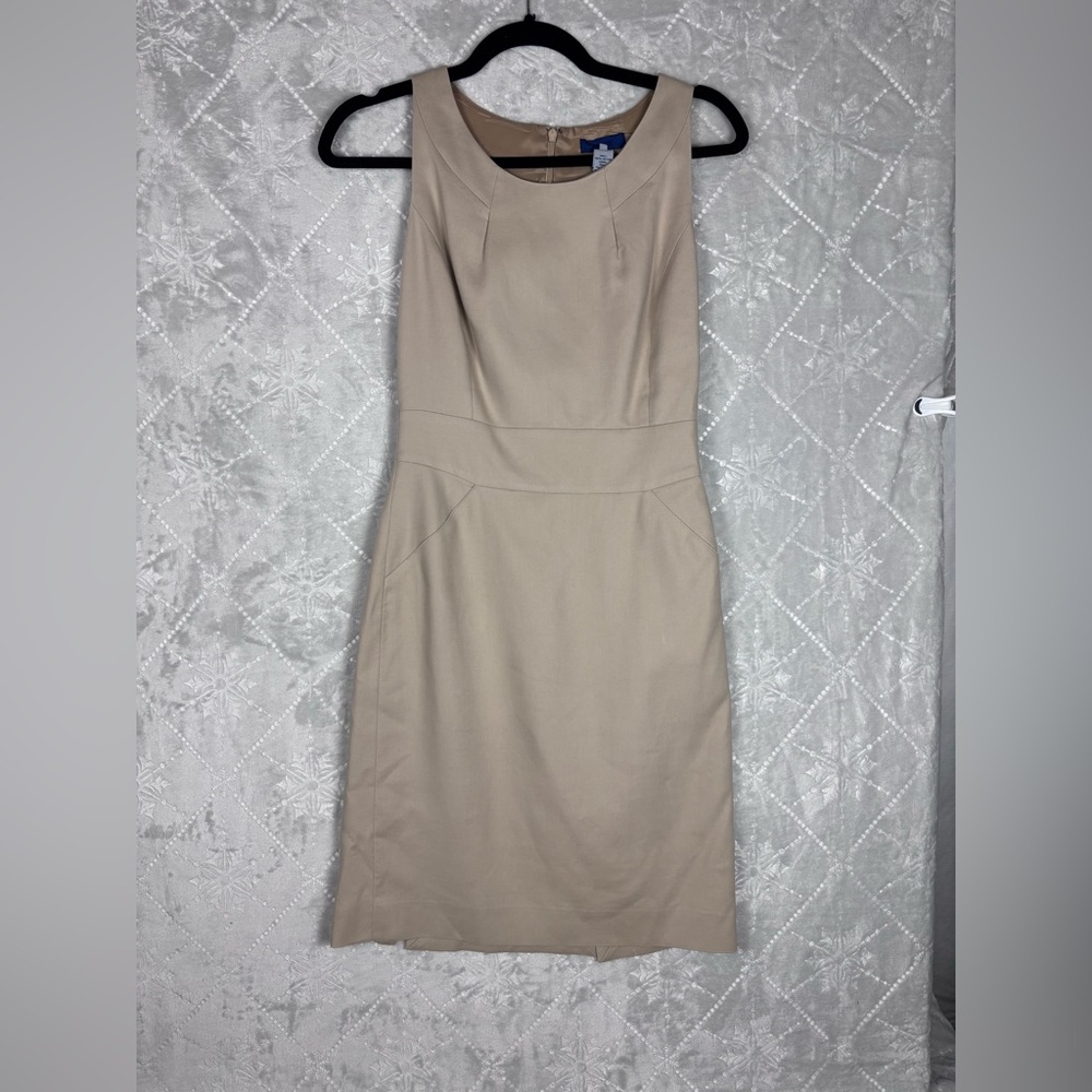 J.Crew Size 2 Sleeveless Cotton Sheath Dress – Beige/Khaki Career-to-Cocktail